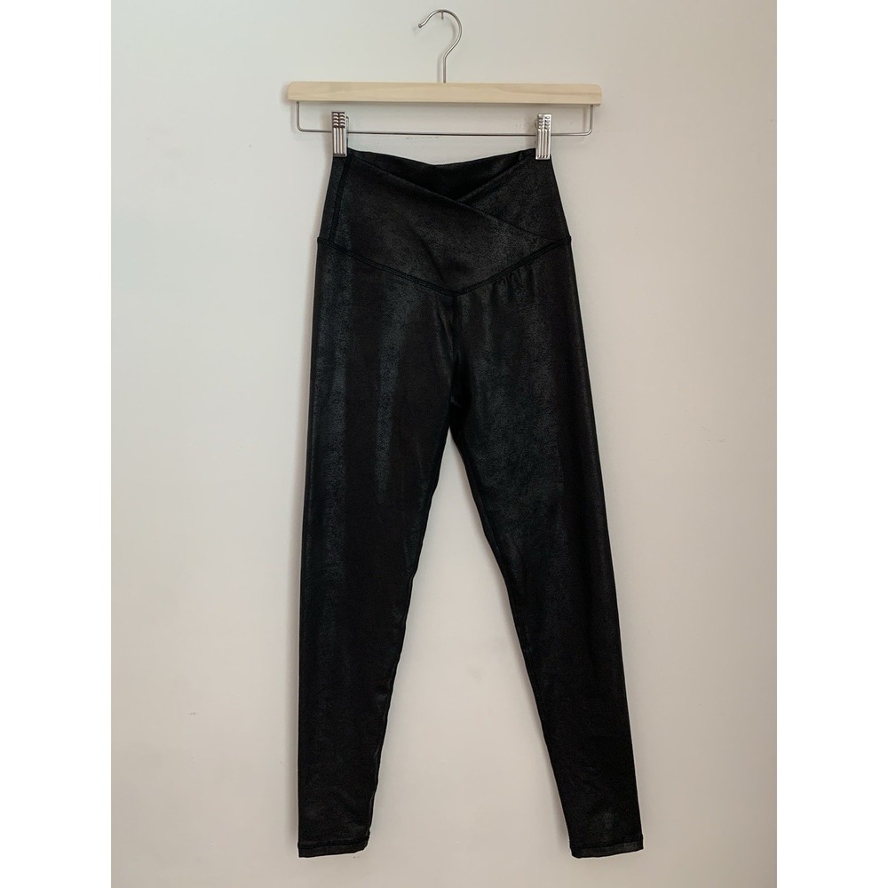 Aerie OFFLINE The Hugger High Waisted Crossover Crackle Legging Black Small